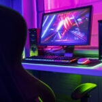 silla-gamer-con-luces-de-neon-multicolor